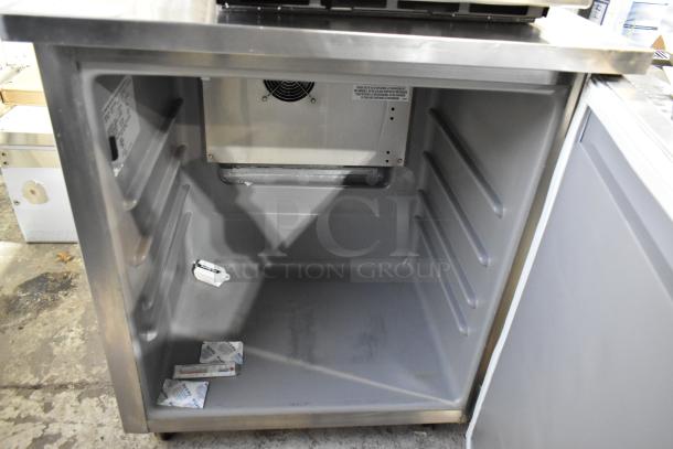 2021 Delfield 406P-STAR4 stainless steel undercounter cooler, single door, on commercial casters, 115V, 1 phase.