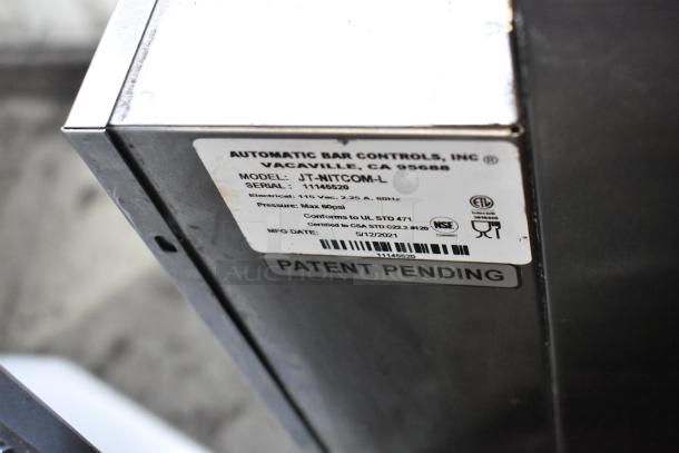 2021 Automatic Bar Controls JT-NITCOM-L stainless steel nitro dispenser, 115V, 1 Phase, 60 psi, patent pending, MFG date: 5/12/2021.
