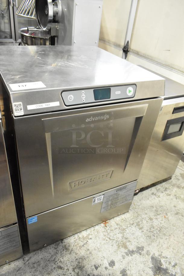 2023 Hobart LXER stainless steel commercial undercounter dishwasher, 120/208-240V, 1 phase, excellent condition.