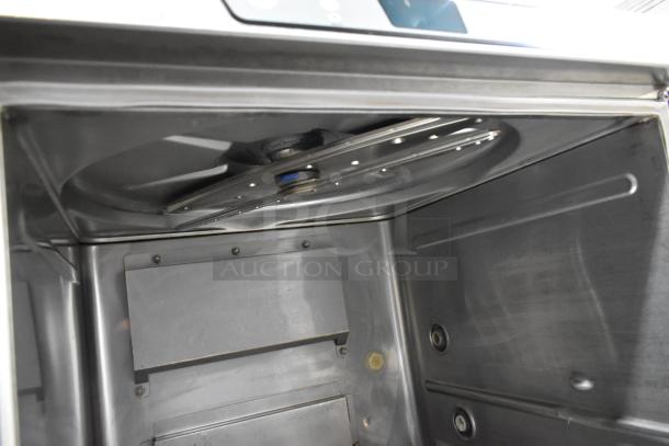 2023 Hobart LXER stainless steel undercounter dishwasher interior view, excellent condition. Model LXER, 120/208-240V, 1 phase.