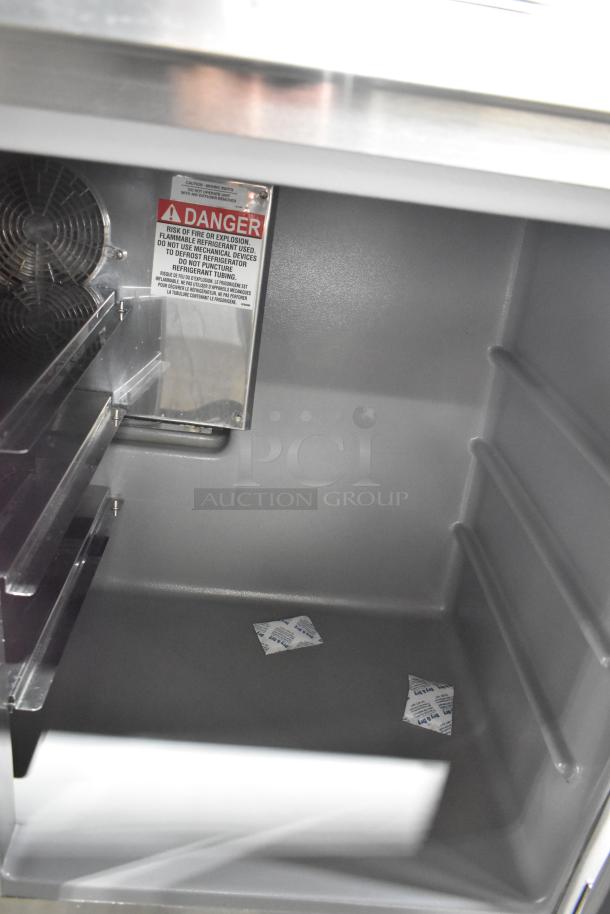 2018 Delfield UC4048P-STAR stainless steel 2-door undercounter cooler, good condition, 115 Volts, 1 Phase.