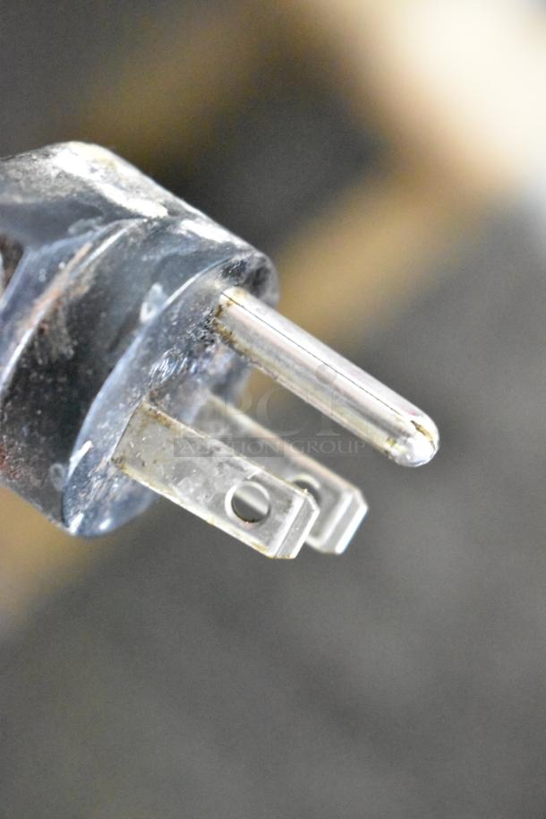 Close-up of a power plug for the 2018 Delfield UC4048P-STAR 2 Door Undercounter Cooler, 115 Volts, 1 Phase.