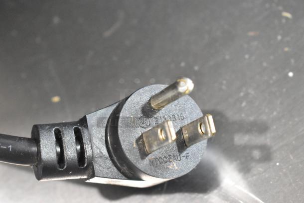 Delfield stainless steel 2-door undercounter cooler plug, 115 volts, 1 phase, shown on a metallic surface.