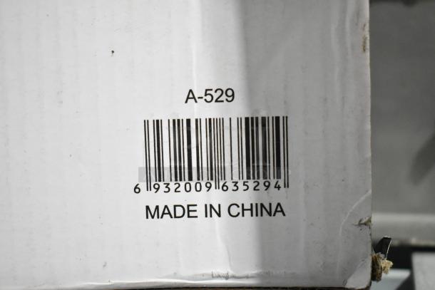Barcode and label on A-529 box, indicating it is made in China. Contains T&S B-0425-KIT Inlet Supply Nipple Kit.