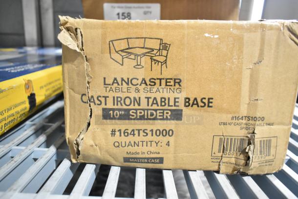 Brand new Lancaster 10" cast iron table base, model #164TS1000. Box shows scratches and dents. Quantity: 4.