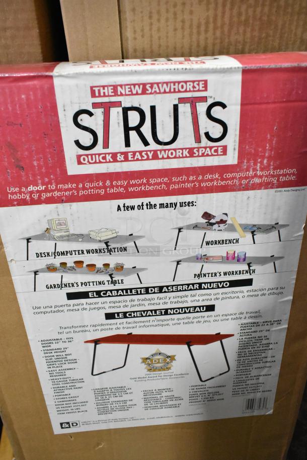 3-item set: Craftsman heavy-duty creeper, Struts sawhorse, scraper. Struts box highlights versatility for workspace use.