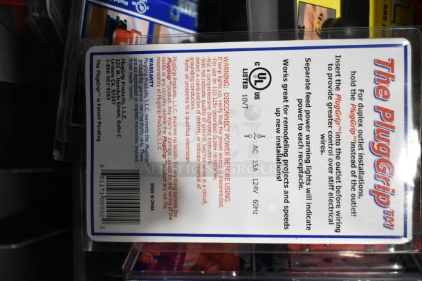 ALL ONE MONEY lot with Tru Rubber Extension Cord, Gray Poly Tool Box, assorted items, good condition, The PlugGripTM packaging.
