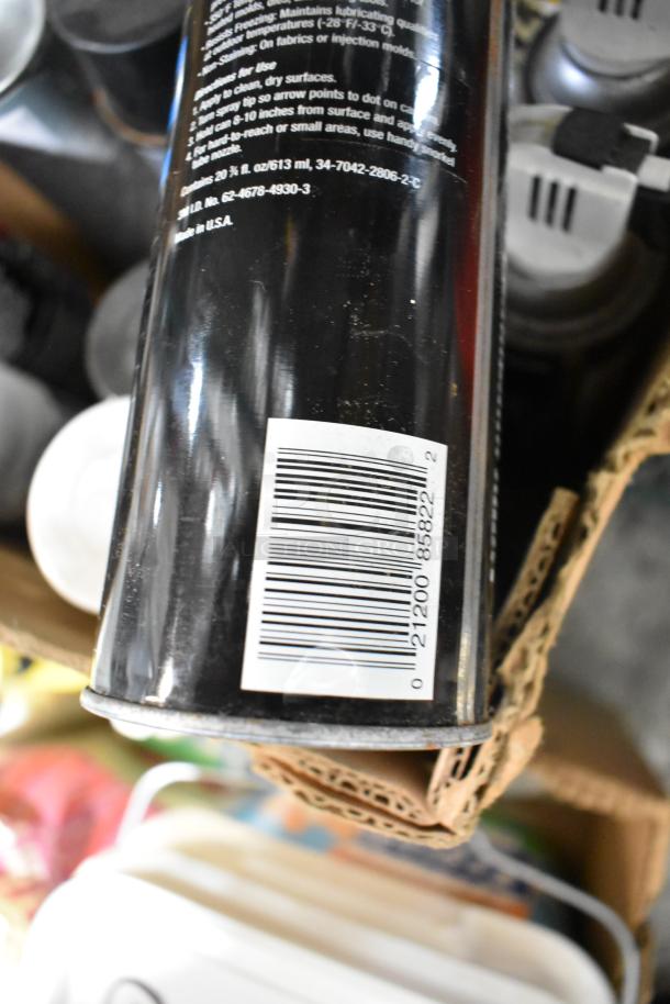 Tier lot with EZ Handspreader, nails, Sears Air Tool Lubricating Oil. Items in varied condition; barcode visible on oil can.