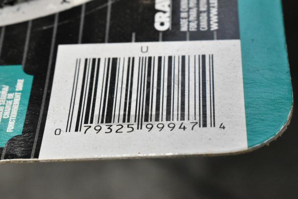 Barcode label on packaging, featuring item number and code: 079325 99947. Edge of packaging visible.