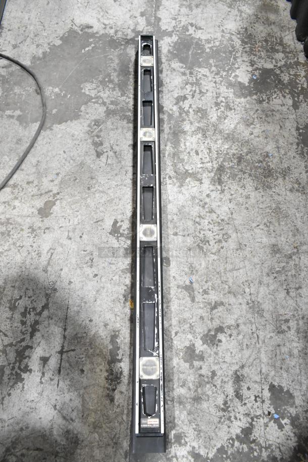 Assorted tool lot including hose, Goldblatt panel carry, and giant wall storage hangers, shown in used condition.