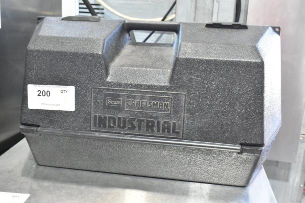 Craftsman 7-1/4" circular saw in a durable tool box, 120 volts, 1 phase, with Sears Craftsman Industrial branding.