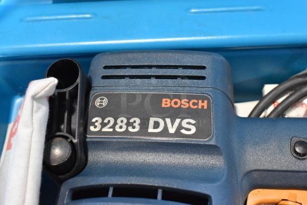 Bosch 3283 DVS Electric Sander in hard case, 120V, 1 phase, visible label. Part of 2-item auction with Makita saw.