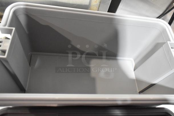 Gray Craftsman tool box interior, empty, showcasing clean condition. Solid build with reinforced corners visible.