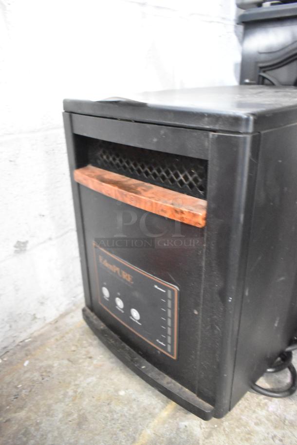 EdenPURE 1000XL Quartz Infrared Portable Heater, black, showing control panel. 120 Volts, 1 Phase, used condition.