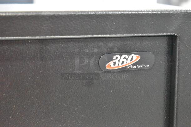 Brand new 360 Office Furniture Black Steel Key Cabinet, 14 1/8" x 4 3/4" x 17 3/4", 71 keys, electronic lock.
