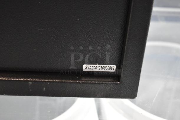 Brand new 360 Office Furniture black steel wall mount 71 key cabinet safe, 14 1/8" x 4 3/4" x 17 3/4", electronic keypad lock.