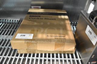 Baker's Lane 12 Gauge Aluminum Cookie Sheet, rimless, half-size 14"x17", new in original packaging, marked #176COOKIESHT.