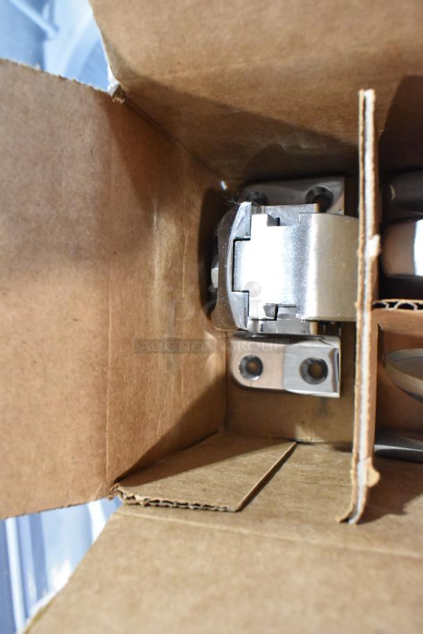 Brand new Kason 10055000028 latch in box, chrome finish, 1-1/8" size, minor scratches, includes strike plate.