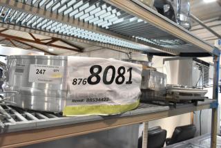 10-brand new kitchenware items, item 88534422 Town 34422 22" aluminum steamer shown with auction tags and item info.