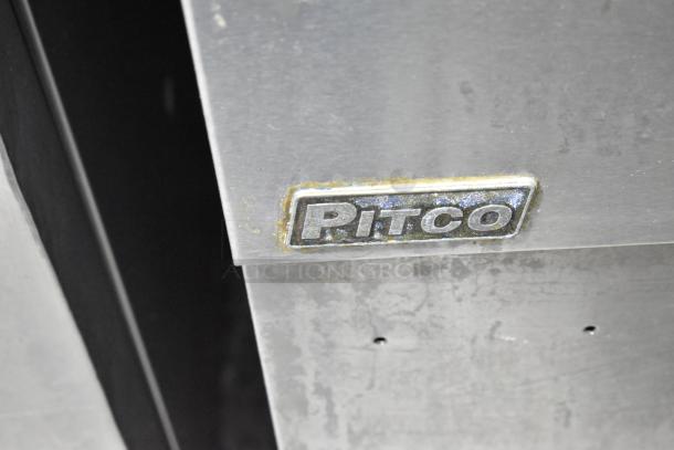 Pitco Frialator 35C stainless steel commercial deep fat fryer, natural gas-powered, 90,000 BTU, partial front view with brand logo.