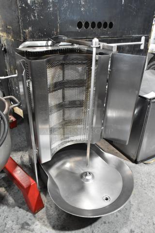 Ikoksan Stainless Steel Commercial Gyro Machine, countertop design, features rotisserie mechanism, excellent condition.