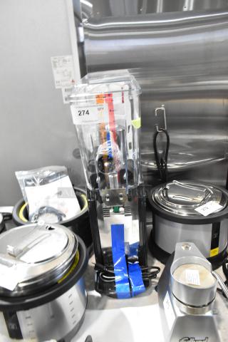 Brand new Carnival King JETCOF 120M 5-gallon refrigerated beverage dispenser, 120 volts, 1 phase, scratch and dent condition.