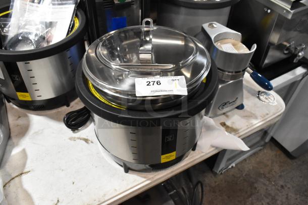 Brand new Vollrath 7411 Mirage® 11 Qt. induction rethermalizer, 120V, visible lid, with auction tag showing item number 276.