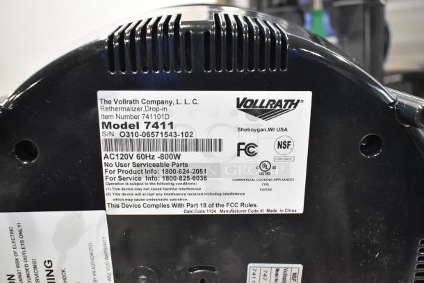 Vollrath 7411 Mirage® 11 Qt. Induction Rethermalizer, 120V, 1 Phase, labeled; new, scratch and dent condition.