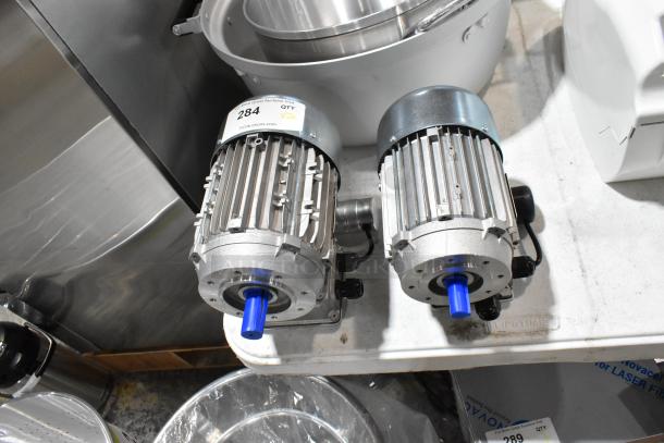 2 brand new Carpanelli MM71c4 motors, 110V, 1 phase. Scratch and dent condition. Listing quantity tag attached.