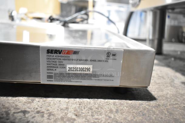 Brand new ServIt 423HSW2024 24" stainless steel heated shelf warmer, 120 volts, 1 phase, scratch and dent condition.