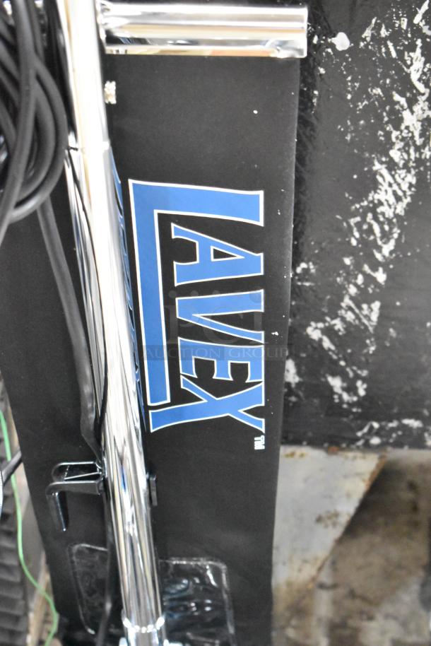 BRAND NEW Lavex P101 Commercial Vacuum, 120V, 1 Phase. Minor scratches visible. Features prominent Lavex logo.