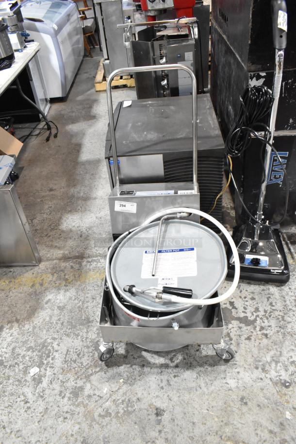 BRAND NEW Miroil BD707 75 lb. Electric Fryer Oil Filter Machine with 1-Way Pump, 1/2 hp, 120V, 1 Phase. Scratch and dent condition.