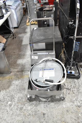 BRAND NEW SCRATCH AND DENT! Miroil BD707 75 lb. Electric Portable Fryer Oil Filter Machine with 1-Way Pump. 1/2 hp, 120 Volts, 1 Phase. - Item #1220585