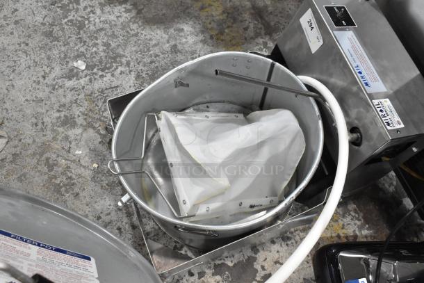 BRAND NEW Miroil BD707 75 lb. Electric Portable Fryer Oil Filter Machine, 1-way pump, 1/2 hp, 120V, 1 phase, visible labels.