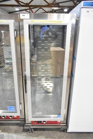 Brand new Avantco 177HTESC1836 heated holding cabinet, clear door, on commercial casters, 120V, full size, scratch and dent.