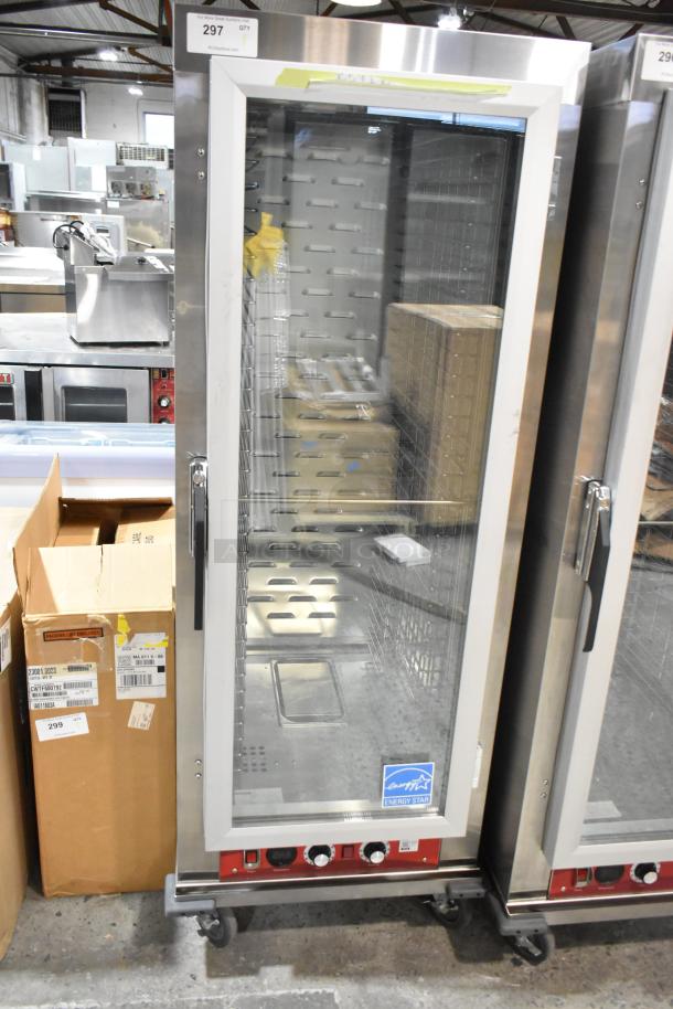 Avantco 177HTESC1836 heated holding/proofing cabinet with clear door, brand new, on commercial casters, 120V, 1 phase.