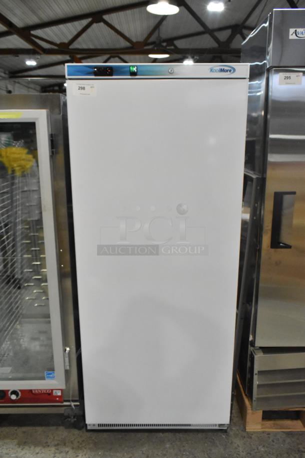 BRAND NEW KoolMore KM-FMD20WH 21 Cu. ft. commercial reach-in freezer in white. Manual defrost, 115V, 1 phase. Scratch and dent.