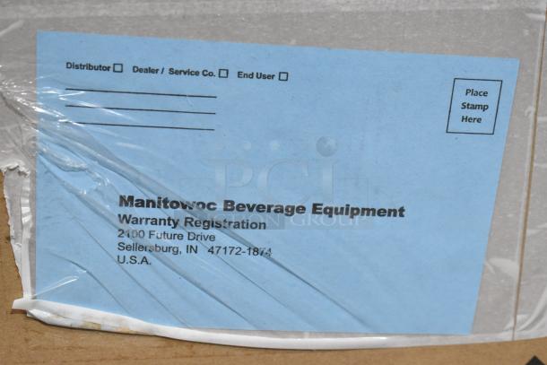 BRAND NEW SCRATCH AND DENT Multiplex 2706335 stainless steel ice dispenser, 45 lbs. capacity, with warranty registration label.