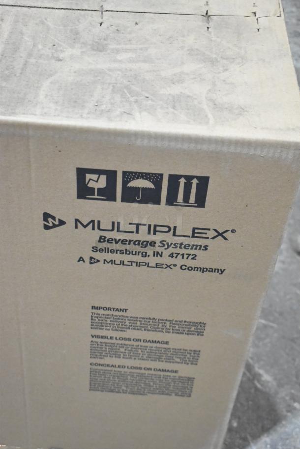 BRAND NEW SCRATCH AND DENT! Multiplex 2706335 stainless steel 45 lbs. countertop M45 ice dispenser in box.