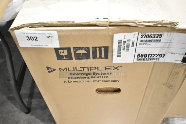 Multiplex 2706335 Stainless Steel Ice Dispenser, 45 lbs capacity, brand new with scratches, 115V, 1 Phase, in box.