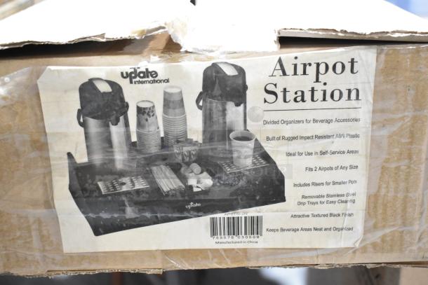 BRAND NEW SCRATCH AND DENT! Update Airpot Station, features divided organizers, impact-resistant ABS, fits two airpots, textured black finish.