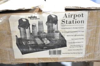 BRAND NEW SCRATCH AND DENT! Update Airpot Station, features divided organizers, impact-resistant ABS, fits two airpots, textured black finish.