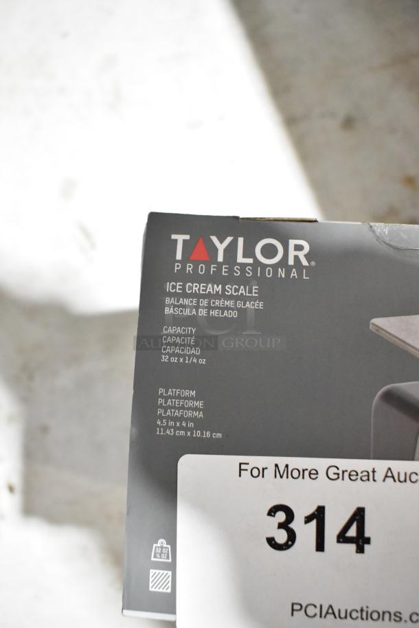 Brand new Taylor Ice Cream Scale, scratch and dent condition. Capacity: 32 oz. Platform: 4.5x4 in. Box shows minor wear.