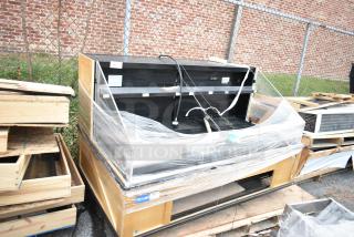 Hussmann Q3-SS-6S metal commercial merchandiser, open grab-n-go style, wrapped, 208/240V, 1 phase, auction lot.