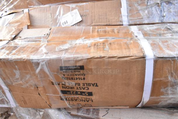 Boxes containing 6 new scratch and dent items: Sirman meat tenderizer, Norlake evaporator coil, Tor Rey scale.