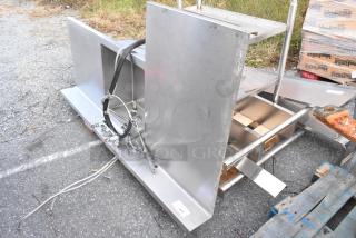 Stainless Steel Single Bay L Shaped Sink, featuring durable construction and integrated fixtures, in good condition.