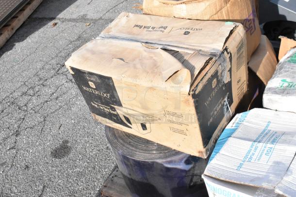 Boxed Waterloo drop-in sink with visible wear and scratches on the exterior packaging. Brand new, sold as scratch and dent.