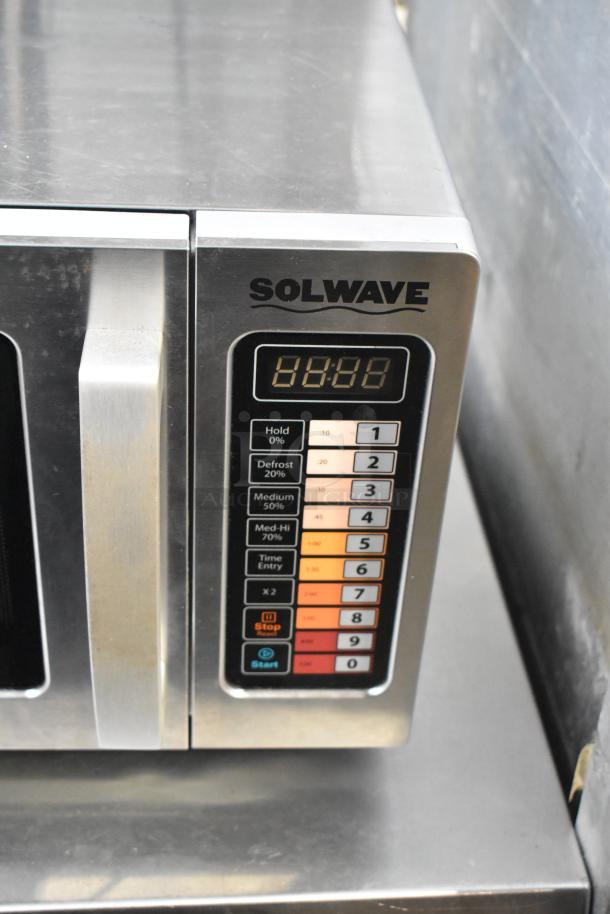 2024 Solwave 180MW1000SS stainless steel commercial countertop microwave oven, digital controls, 120 volts, excellent condition.