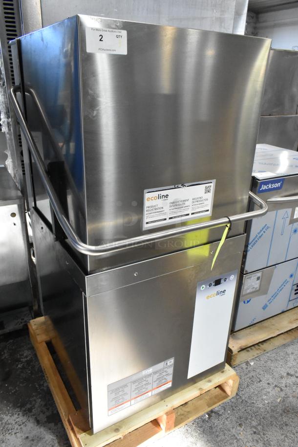 Brand new Hobart Ecoline EDH-1 stainless steel electric dishwasher, high temperature, with booster heater, scratch and dent.