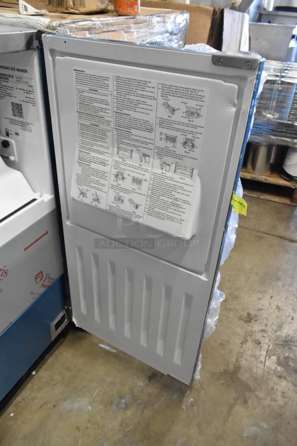 BRAND NEW 2025 Hoshizaki AM-50BAK stainless steel undercounter ice machine, 54 lb. capacity, 27 lb. bin, minor dents.
